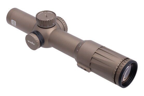 EOTech rifle scope with MRAD reticle, tan.
